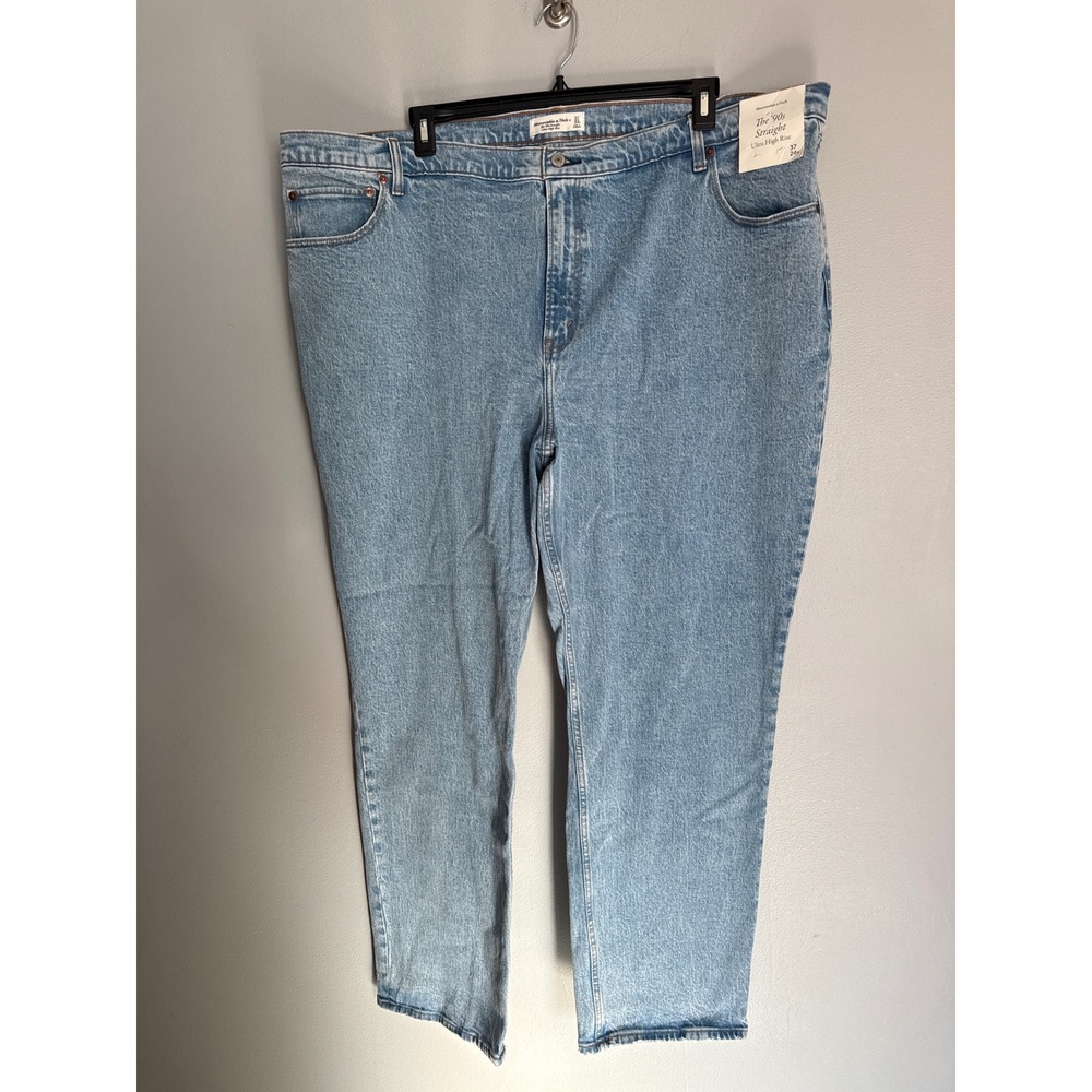 Abercrombie & Fitch The 90s Straight ultra high rise light Jeans Plus Size 37 24